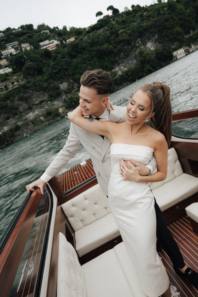 documentary style photography Lake Como boat vintage old money photo shoot