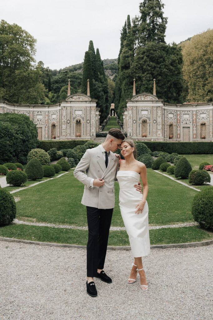 mosaic garden villa d'esse couple photo shoot engagement proposal Lake Como